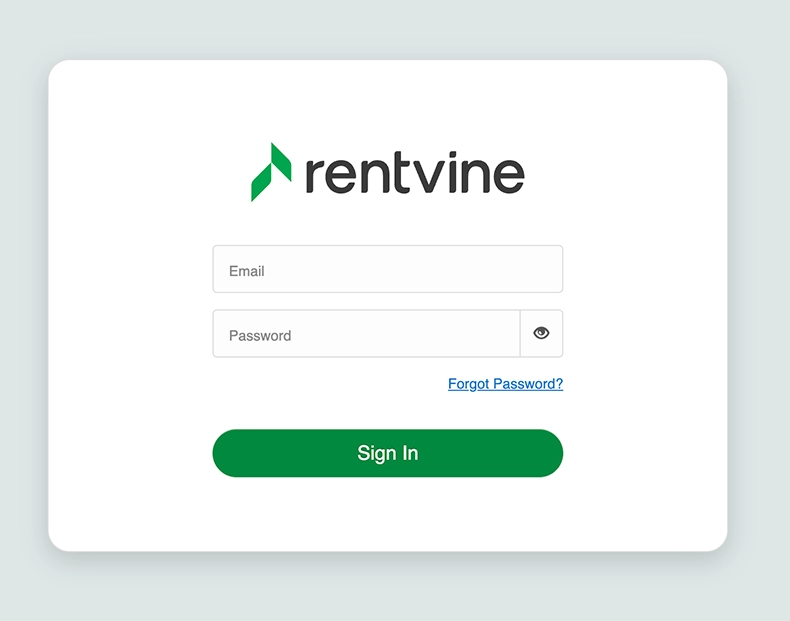 Authenticate button and Rentvine login in ChatGPT
