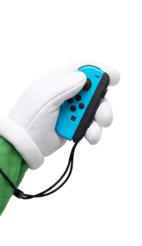 Vinnie holding a switch controller